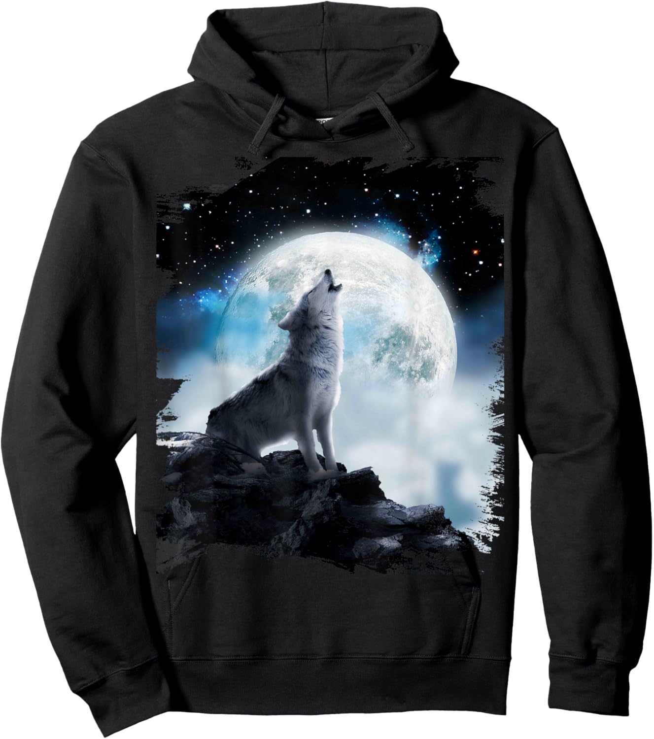 Cosmic Space Wolf Wolves Howling At Moon Hoodie - Hoodie | Black