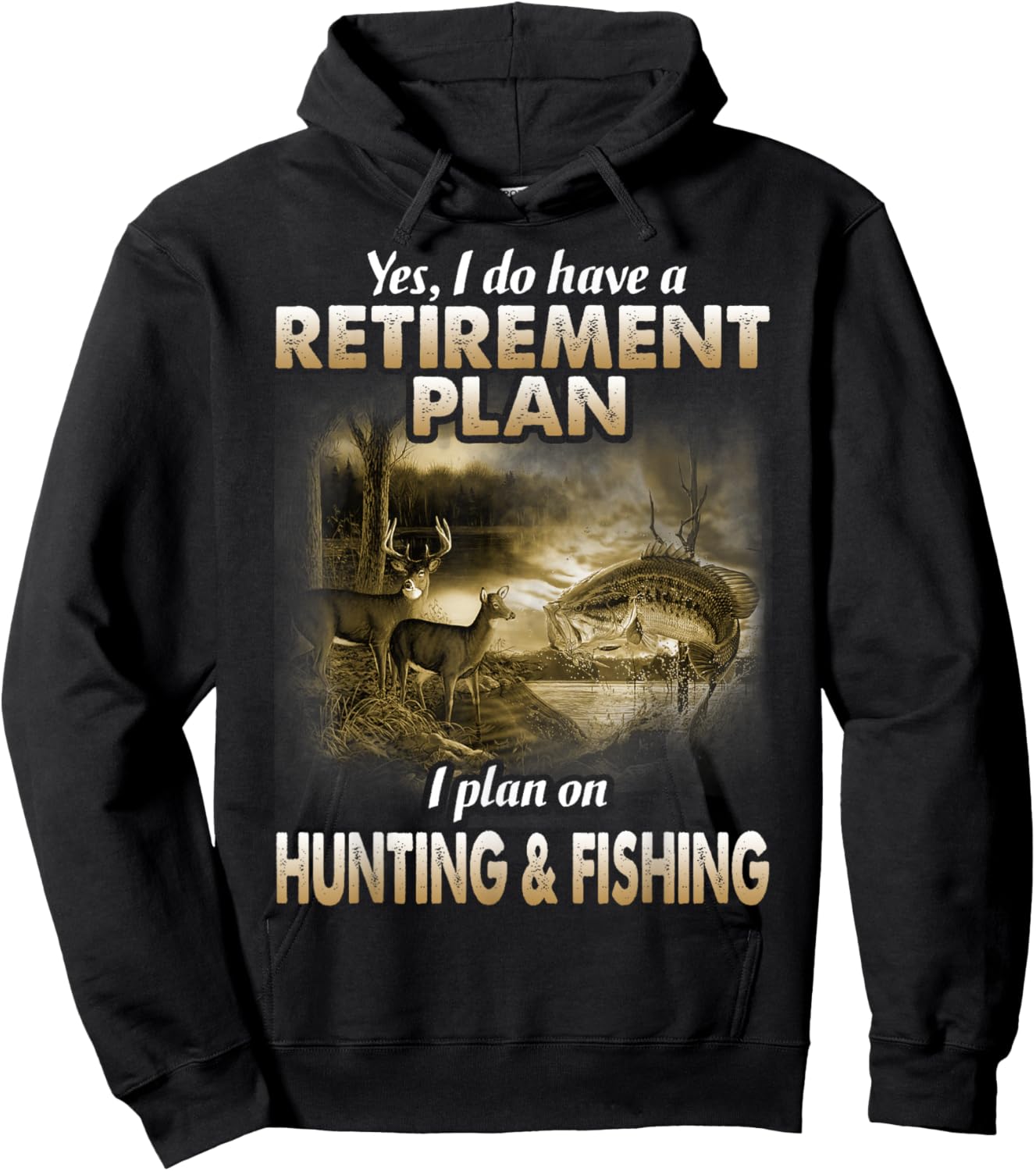 My Retirement Plan Hunting Fishing Hunters Grandpa Fun Gift Hoodie - Hoodie | Black