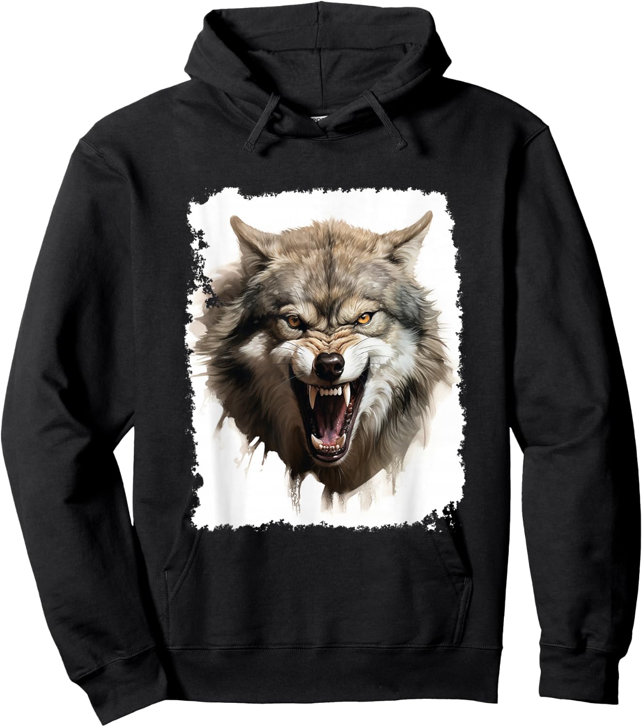 Angry Wolf Hoodie - Hoodie | Black