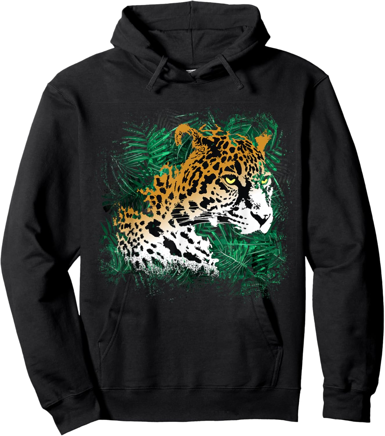 Leopard Rainforest Plant Nature Vegetation Animal Cat Women Girls Kids Hoodie - Hoodie | Black
