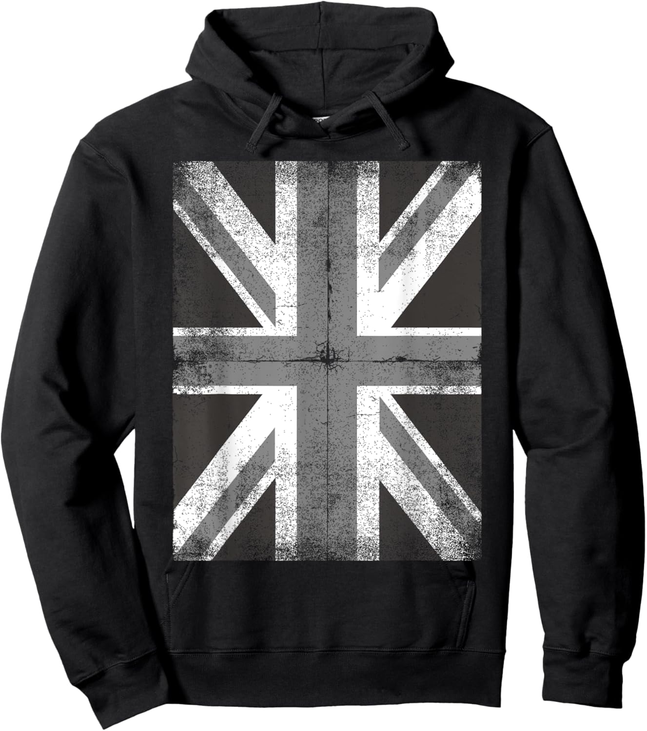 British Flag Grunge Style Vintage UK Hoodie - Hoodie | Black