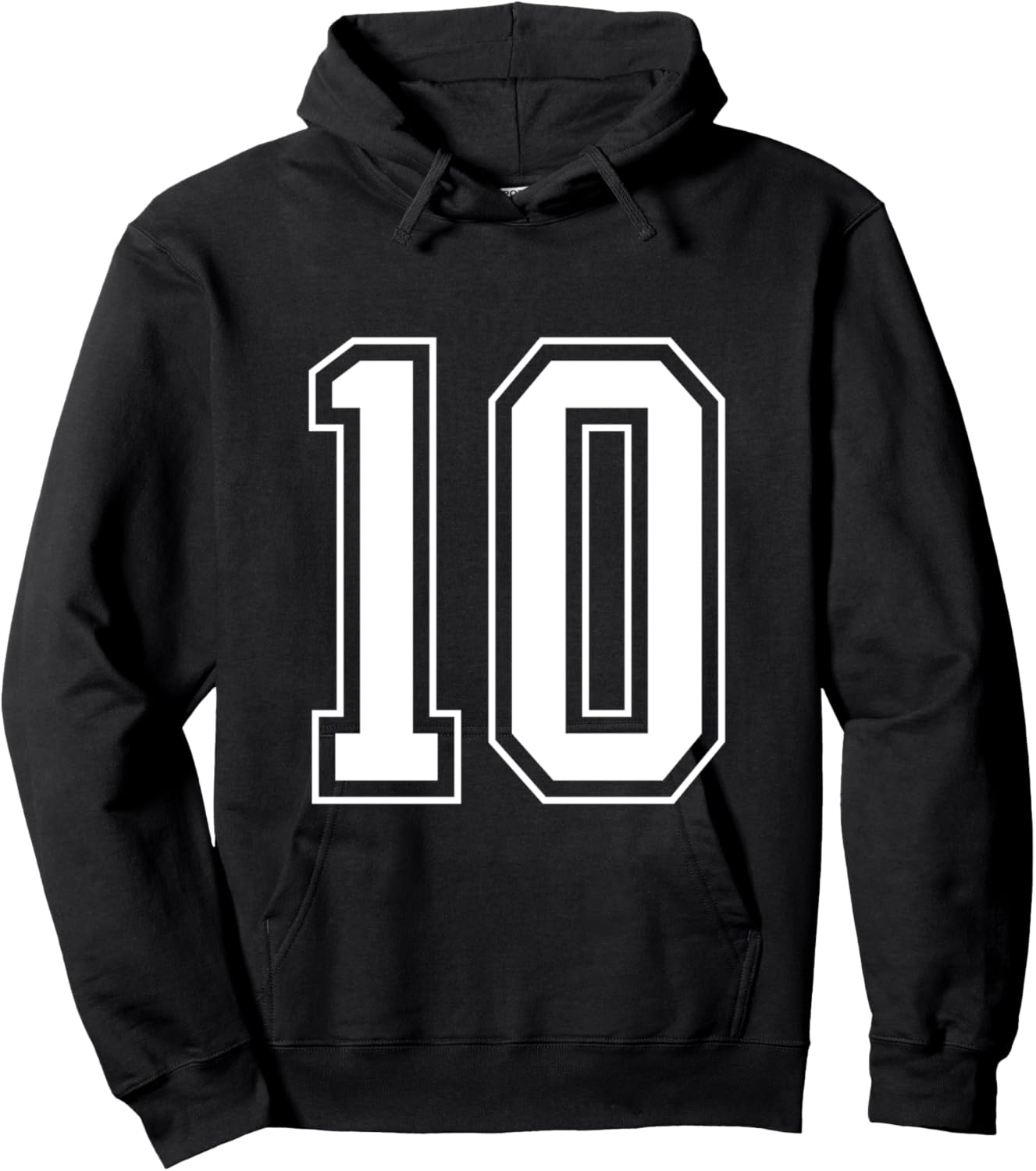 Varsity Jersey Number 10 Hoodie - Hoodie | Black