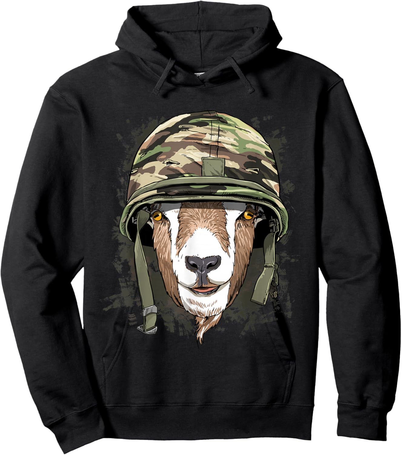 Goat Soldier Veteran Army Goat Farm Animal Lover Hoodie - Hoodie | Black