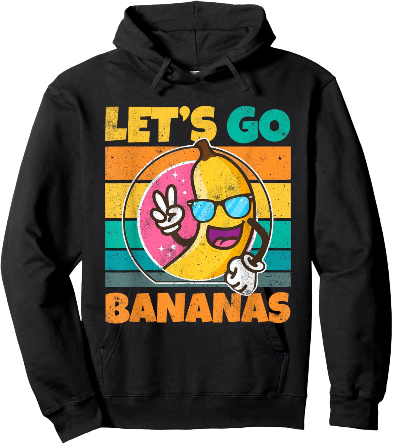 Retro Vintage Funny Banana Meme Let Go Banana Peace Bananas Hoodie - Hoodie | Black