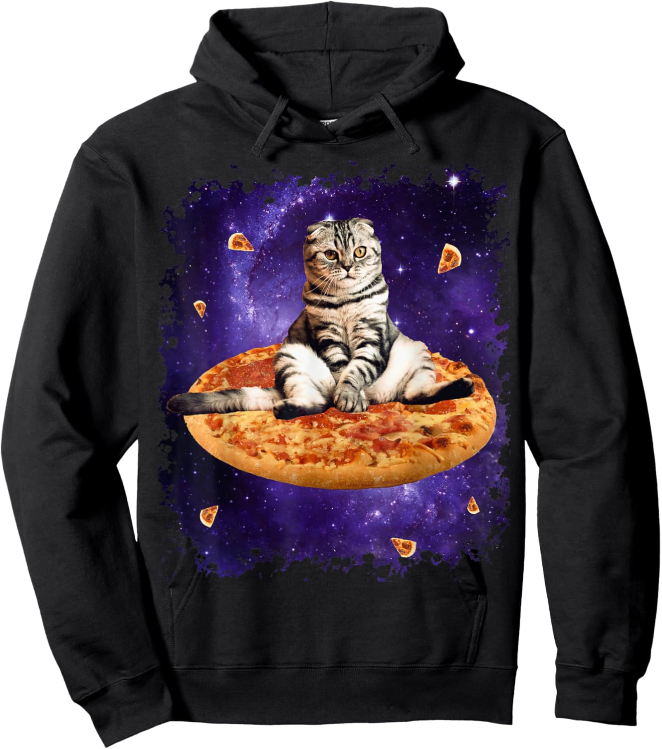 Space Pizza Cat Hoodie - Hoodie | Black