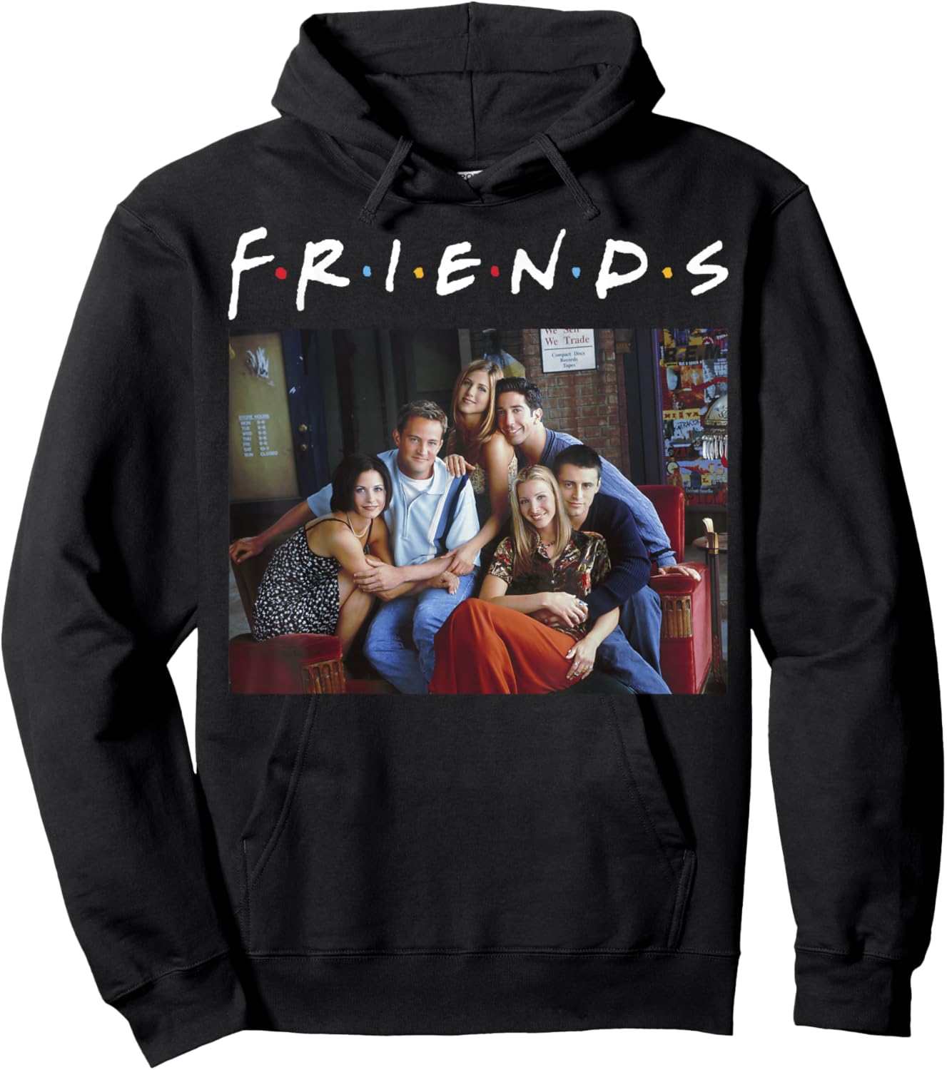 Friends Classic Logo Group Portrait Small Hoodie - Hoodie | Black