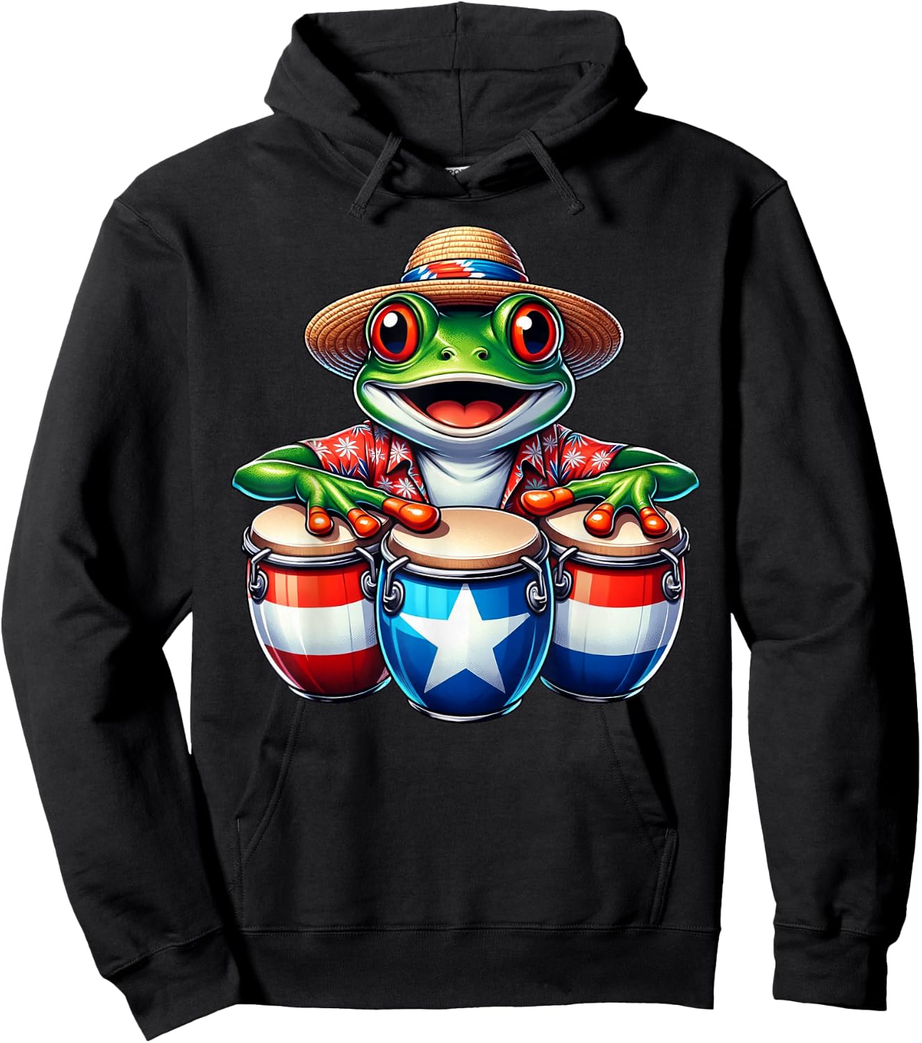 Puerto Rico Coqui Frog Taino Boricua Hoodie - Hoodie | Black