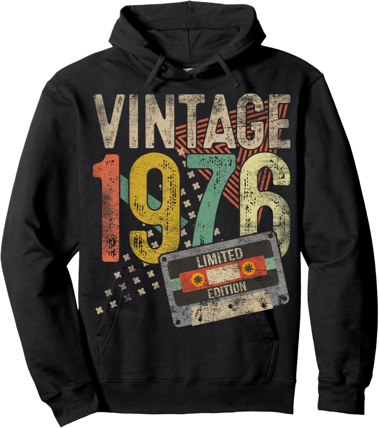 Vintage 1976 49th Birthday Gifts Women 49 Year Old Hoodie - Hoodie | Black