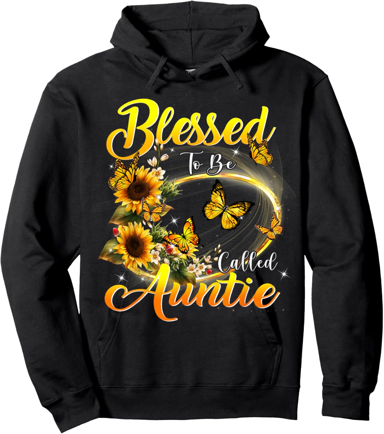Blessed to be called Auntie Shirt Sunflower Lovers Aunt Hoodie - Hoodie | Black