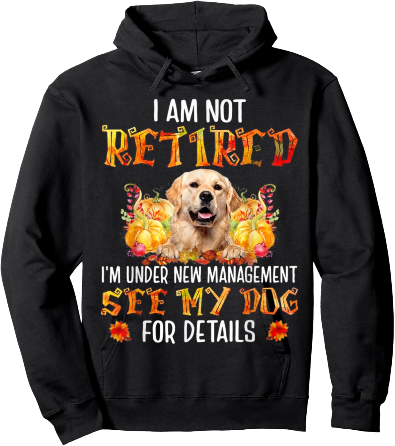 Golden Retriever I am not retired i'm under new management Hoodie - Hoodie | Black