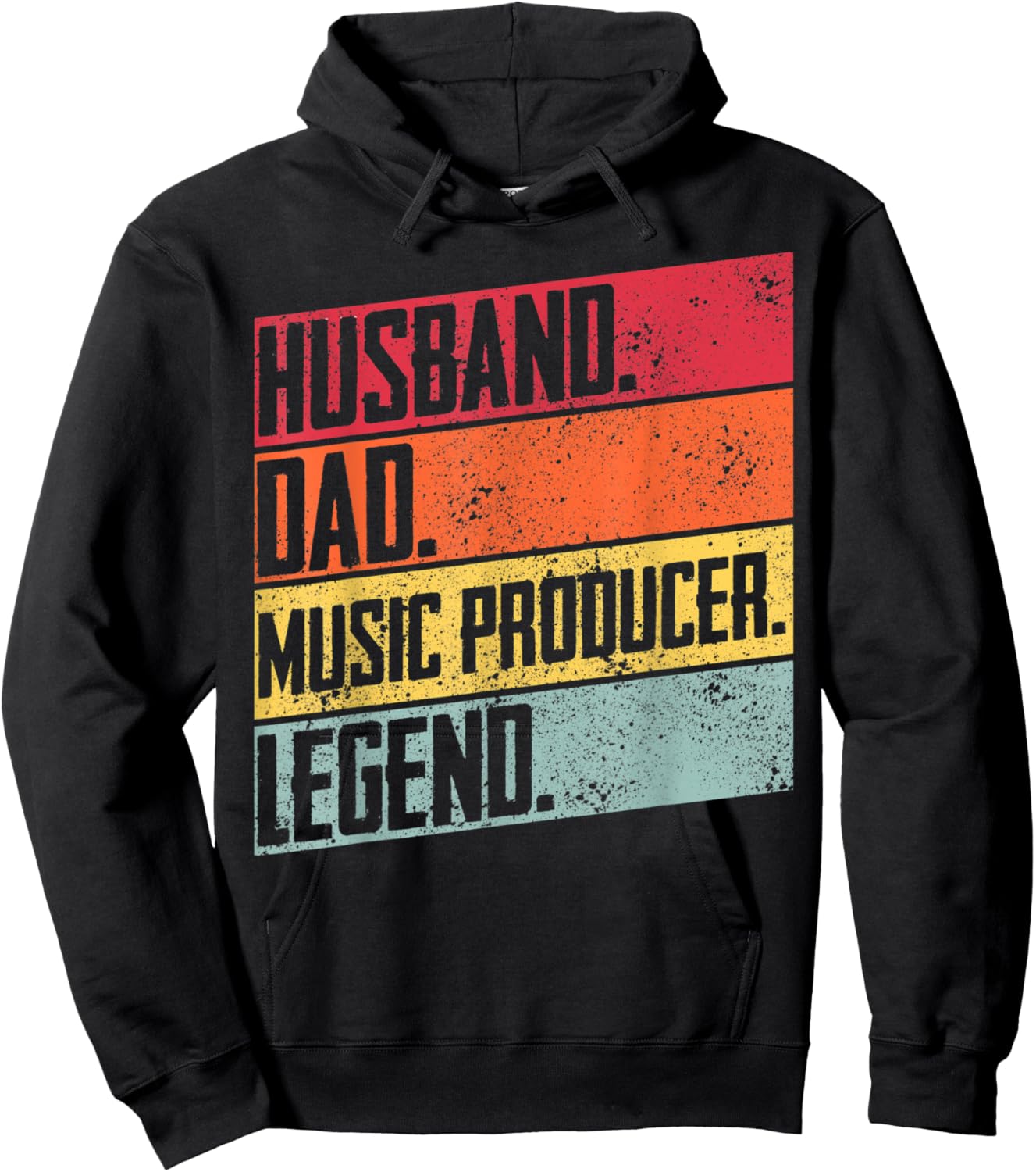 Proud Music Producer Husband Dad Retro Music Father Day Hoodie - Hoodie | Black