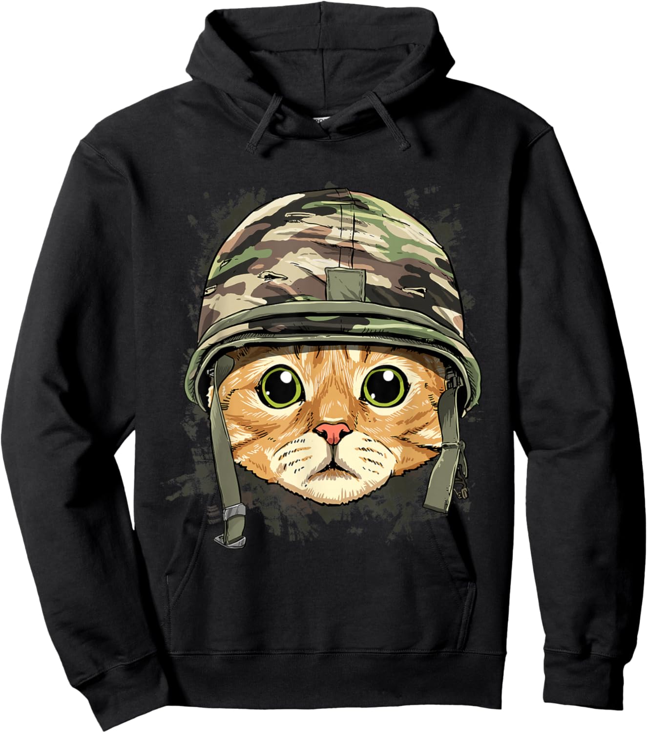 Cat Soldier Veteran Army Cat Kitten Lover Hoodie - Hoodie | Black