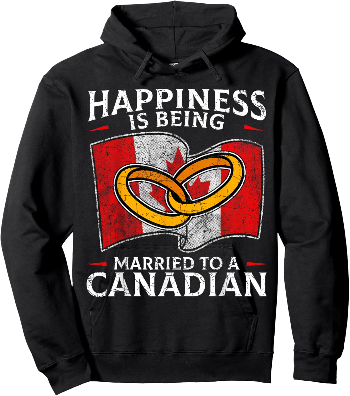 Canada Marriage Canadian Married Flag Wedded Culture Flag Hoodie - Hoodie | Black