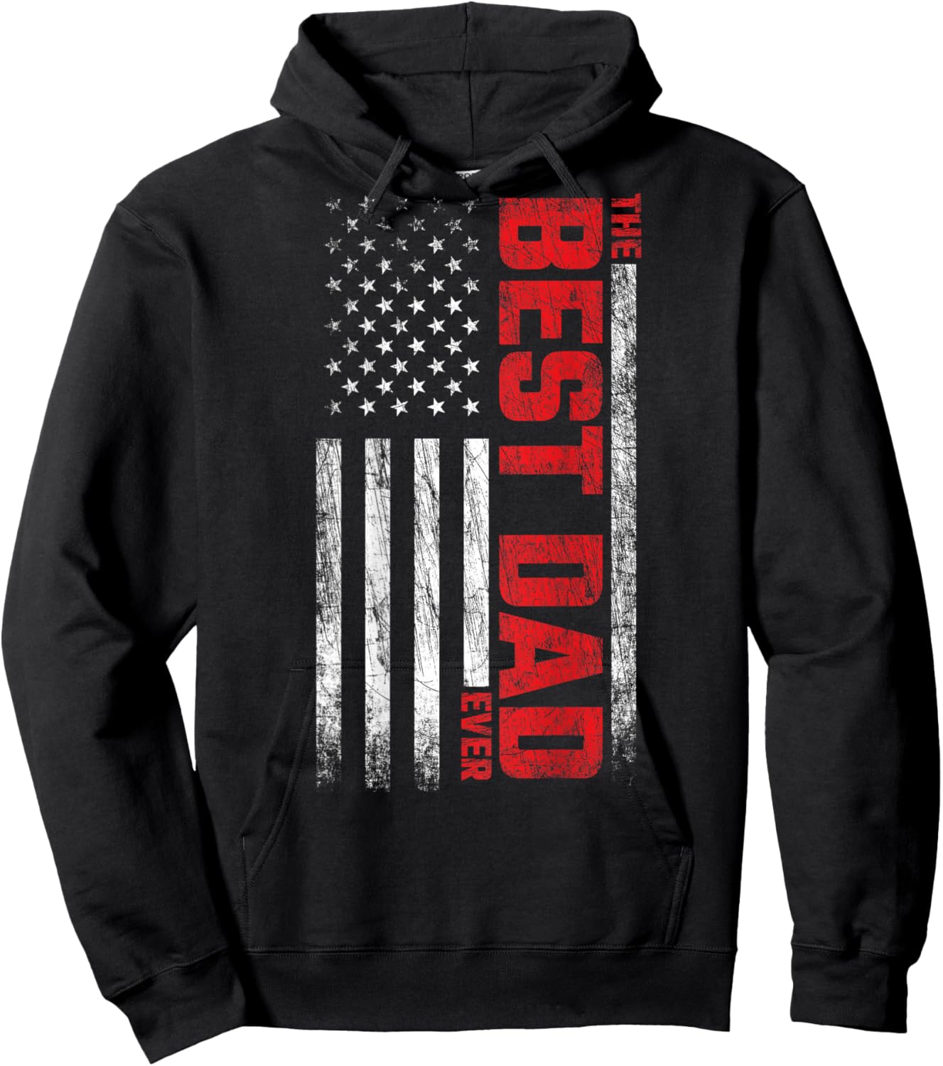 Best Dad - American Flag On Back - Best Dad Ever Hoodie - Hoodie | Black