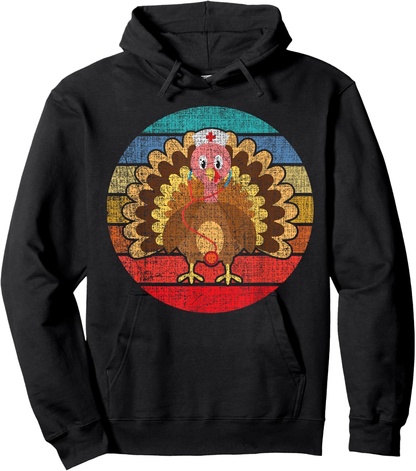 Turkey Thanksgiving Registered Nurse Nursing RN Healthcare Hoodie - Hoodie | Black