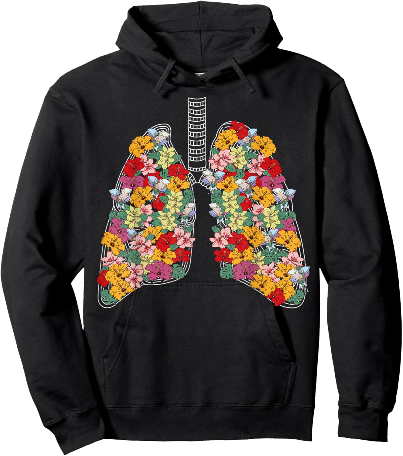 Anatomical Lungs Flowers Medical Science Anatomy Themed Hoodie - Hoodie | Black