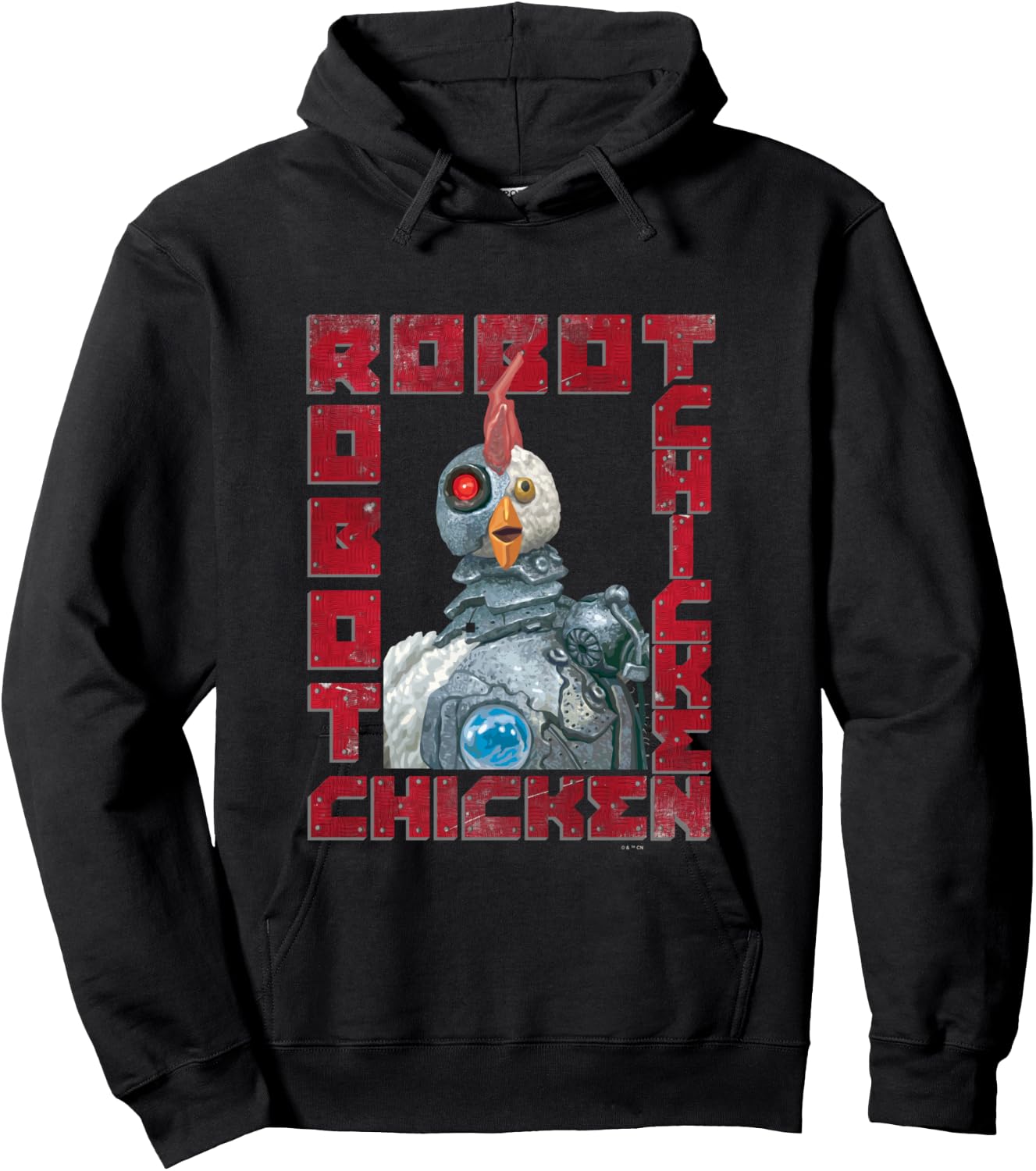 Robot Chicken Classic Mascot Metal Frame Vintage Portrait Hoodie - Hoodie | Black
