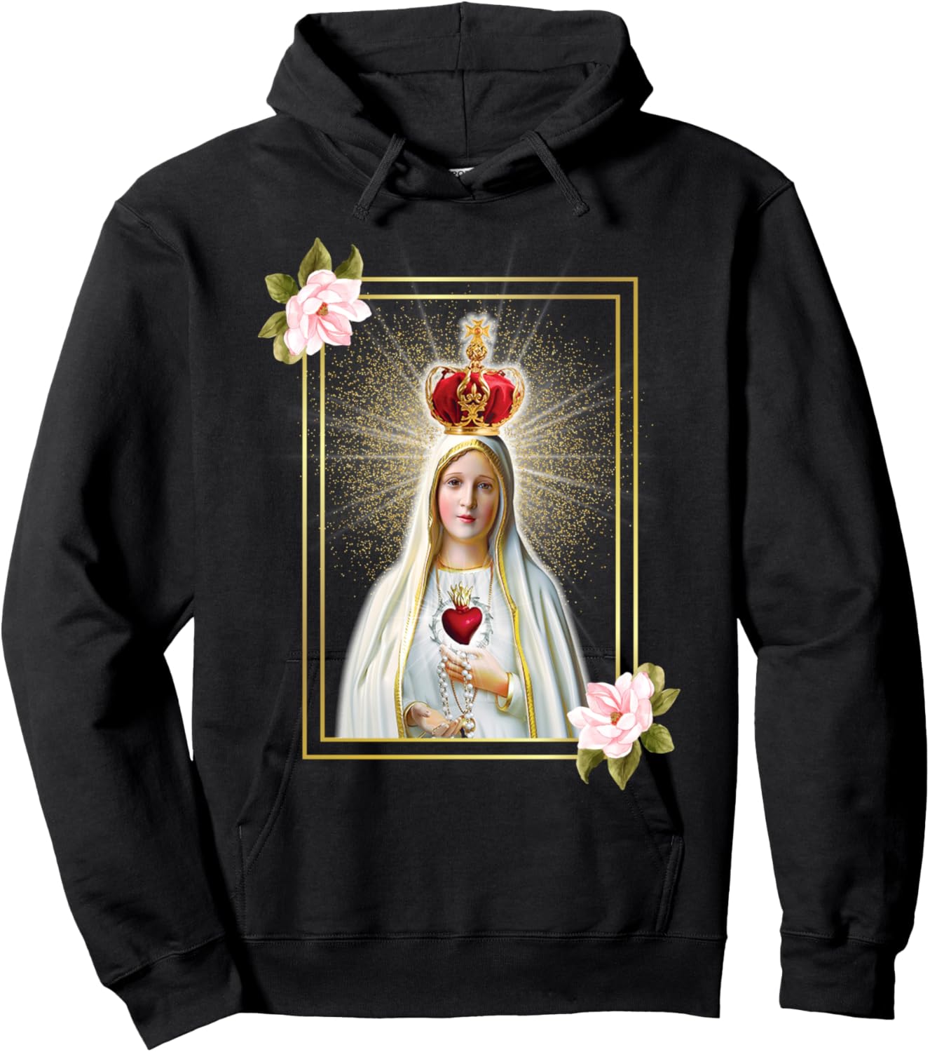 Our Lady of Fatima Immaculate Heart of Blessed Virgin Mary Hoodie - Hoodie | Black