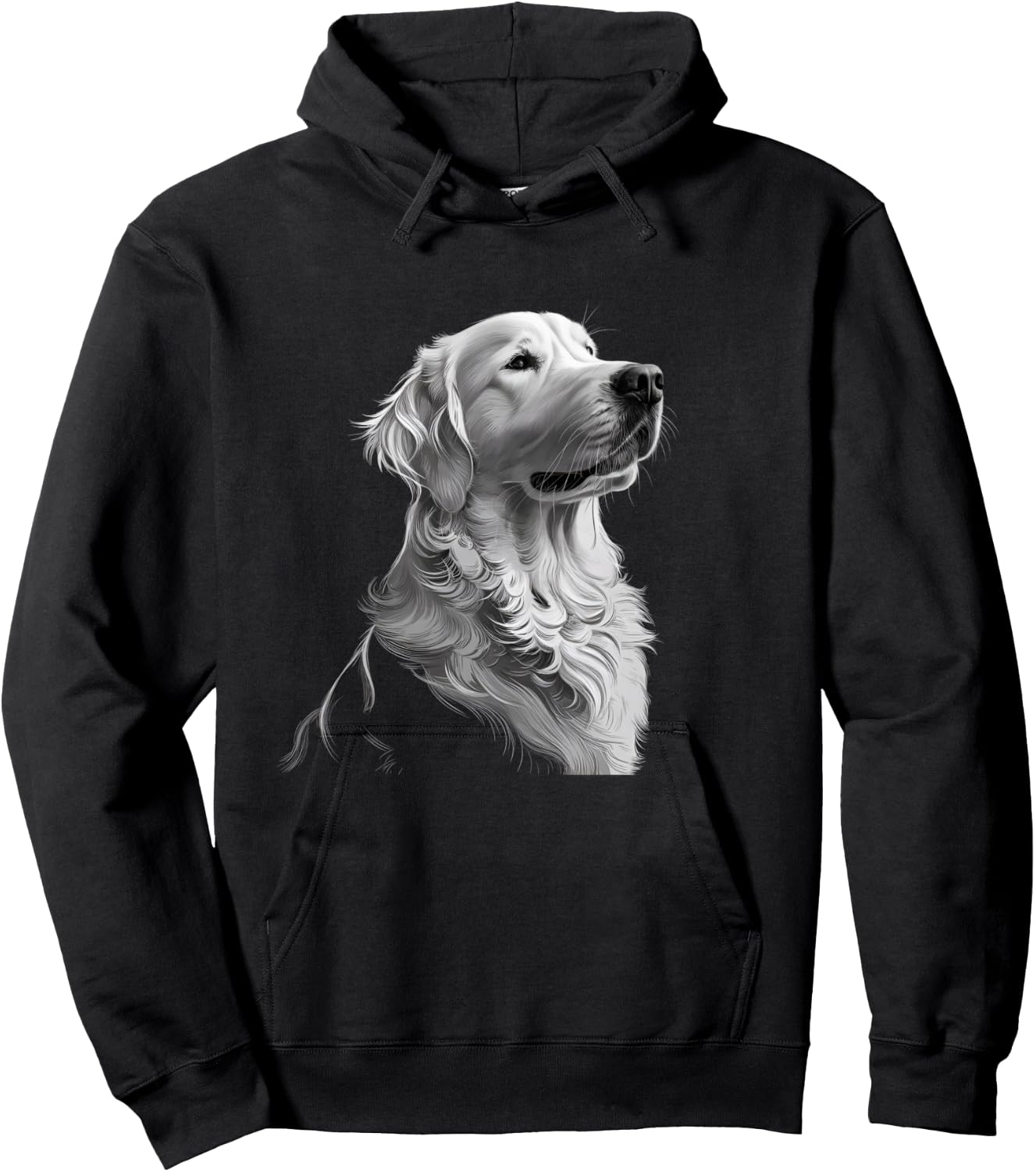 White English Cream Golden Retriever Dog Men Kids Hoodie - Hoodie | Black