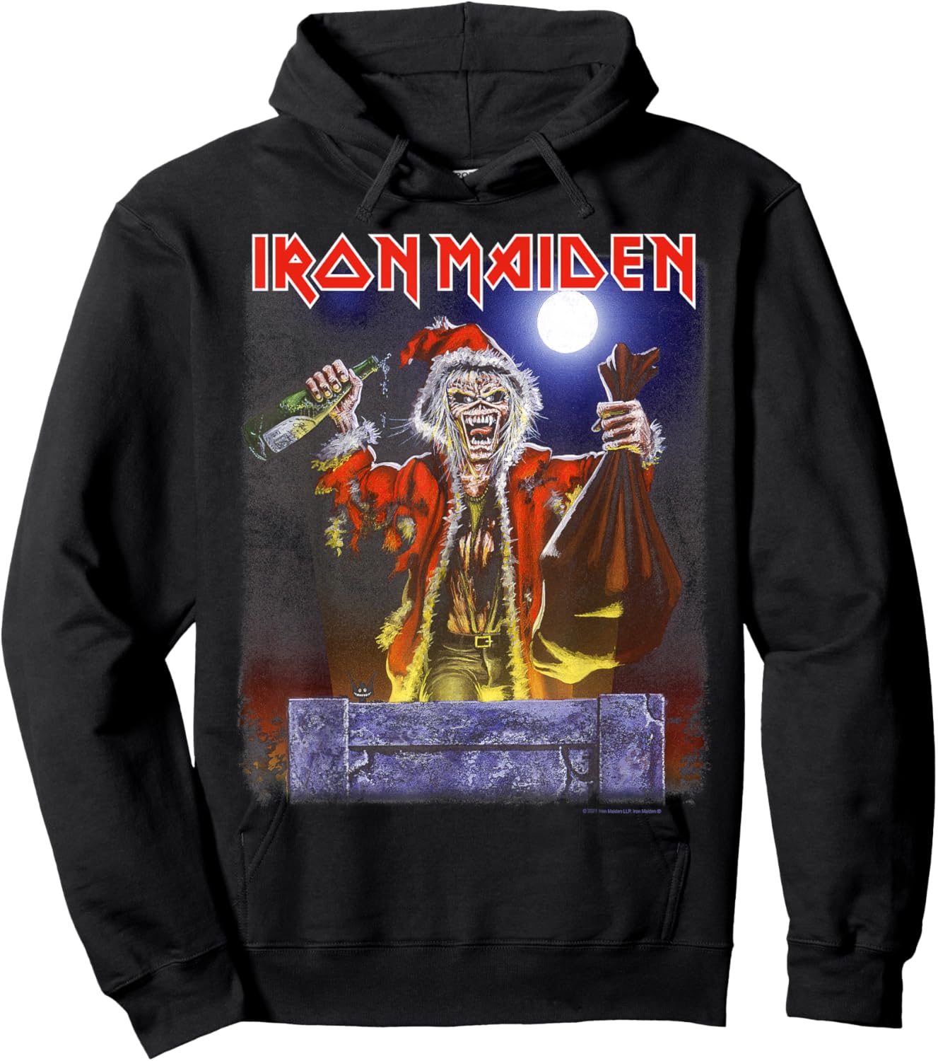Iron Maiden - No Prayer Santa Eddie Christmas Hoodie - Hoodie | Black
