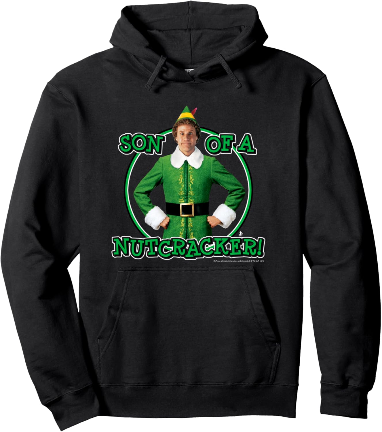 Elf Circle Buddy Son of a Nutcracker Funny Christmas Hoodie - Hoodie | Black