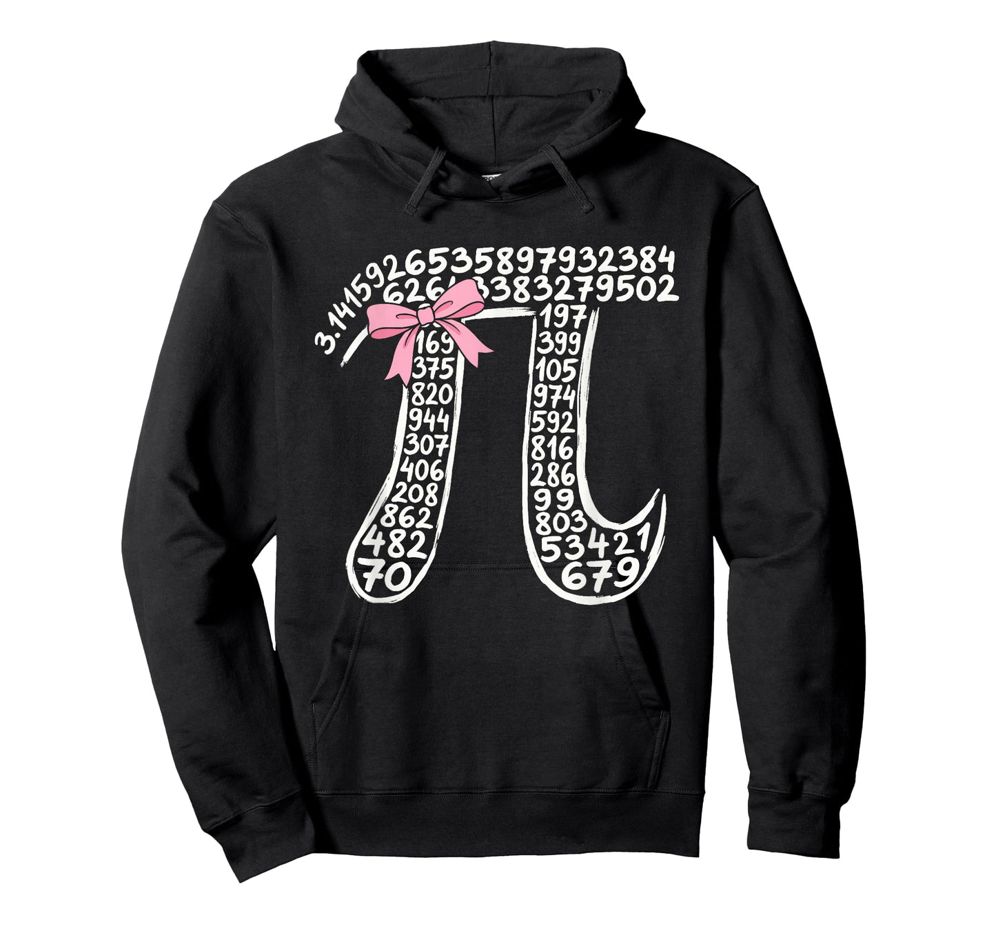 3.14 Digits of Pi Day Women Nerdy Girls Bow Math Lovers T-Shirt - Hoodie | Black