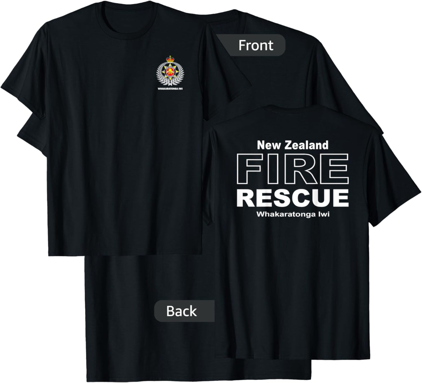 New Zealand Fire Rescue Firefighter T-Shirt - T-Shirt | Black