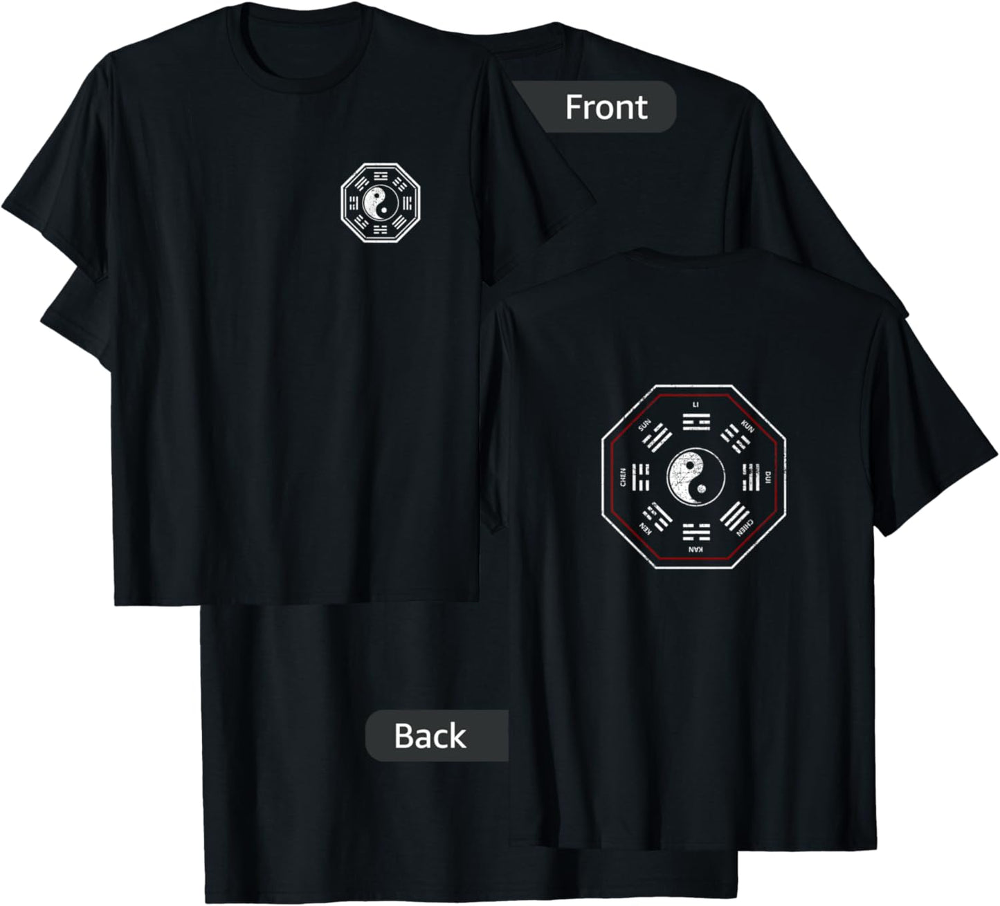Kan & Li Bagua Yin Yang Tai Chi, Qi Gong, Tibetan Lotus T-Shirt - T-Shirt | Black