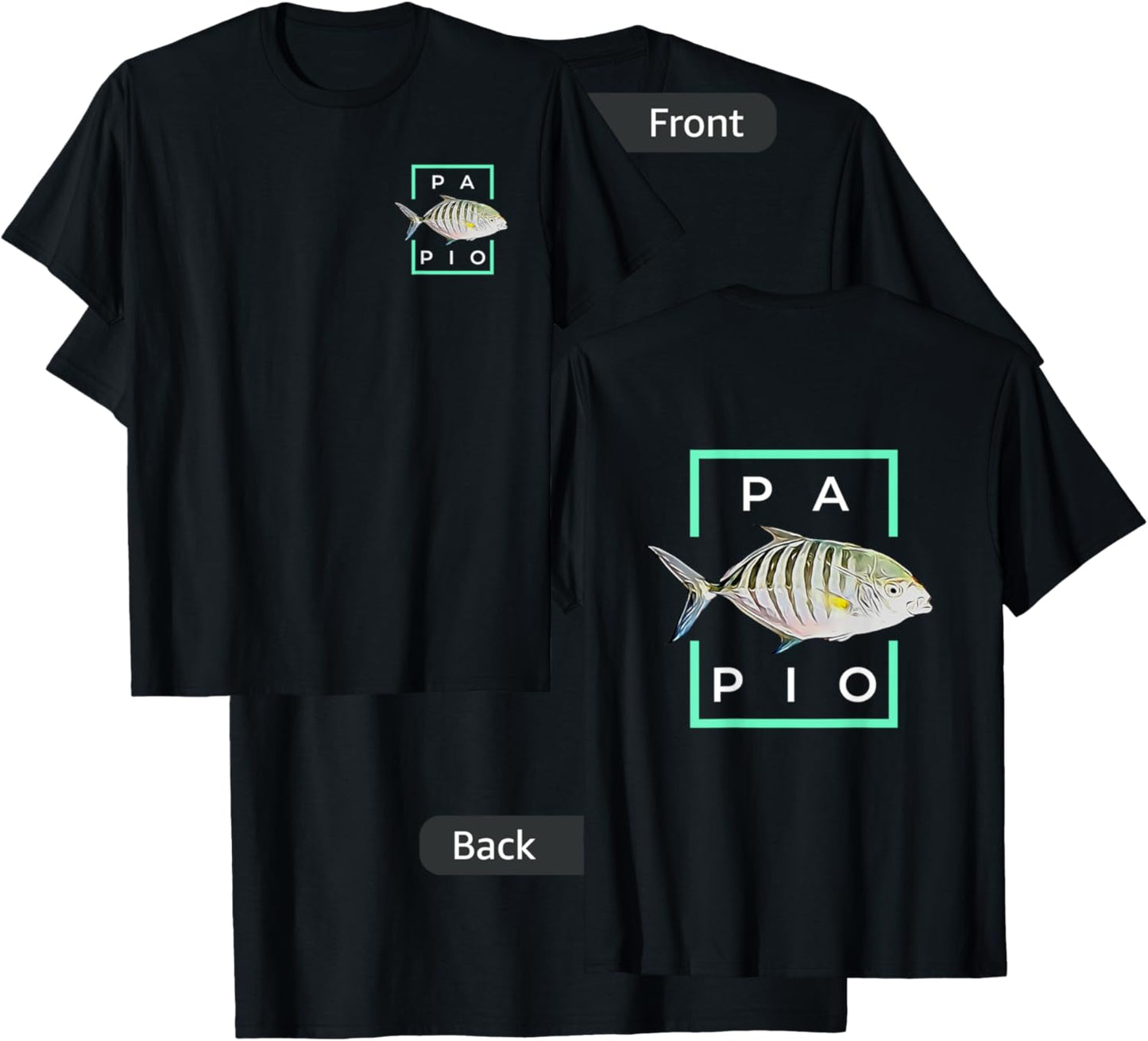 Hawaii Papio Fish T-Shirt - T-Shirt | Black