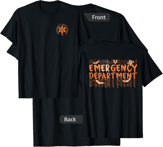 Emergency Department Halloween Emergency Nurse Halloween T-Shirt - T-Shirt | Black