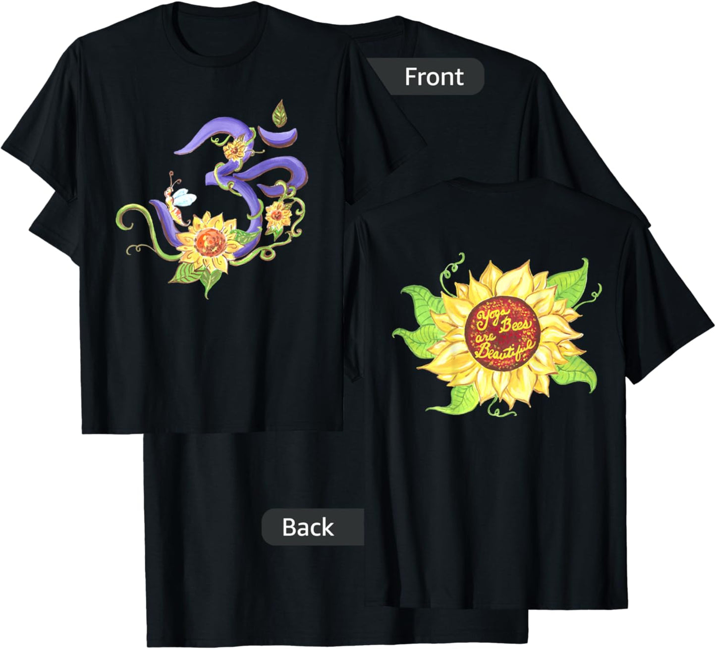 Sunflower Om T-Shirt - T-Shirt | Black