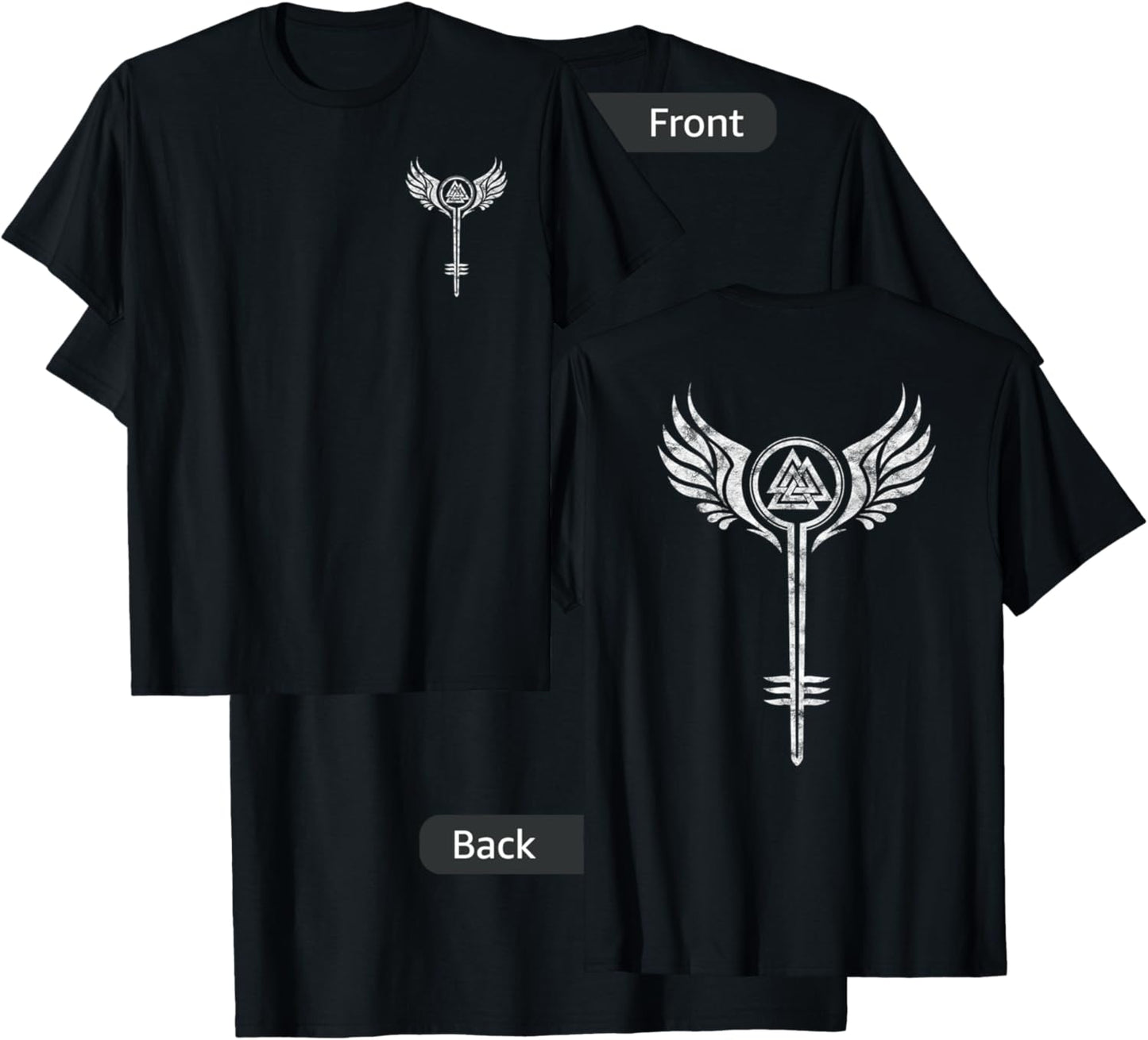 Valkyrie Shield Maid Symbol Valknut Viking Odin Viking T-Shirt - T-Shirt | Black
