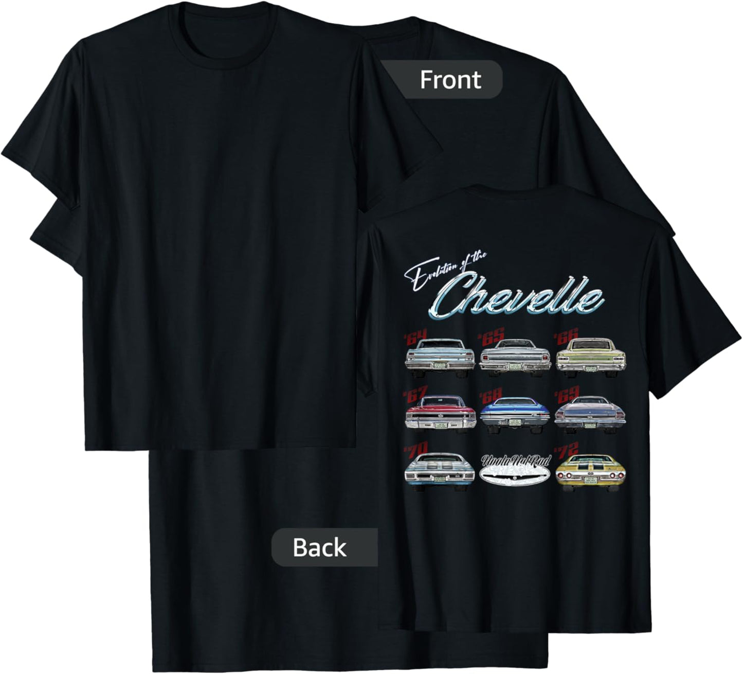 Evolution of the Chevelle,SS,Hotrod,Muscle Car,SS454,SS427 T-Shirt - T-Shirt | Black