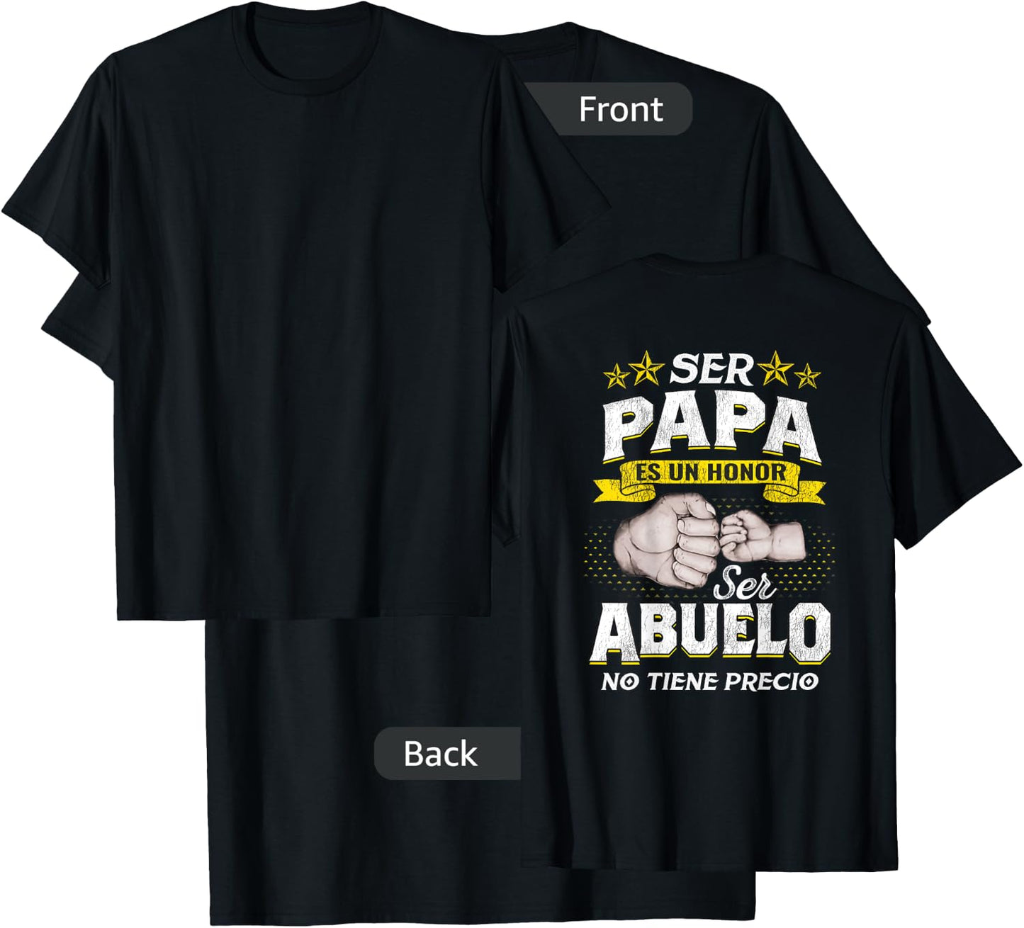 Nuevo Abuelo / New Grandfather Beautiful Saying T-Shirt - T-Shirt | Black