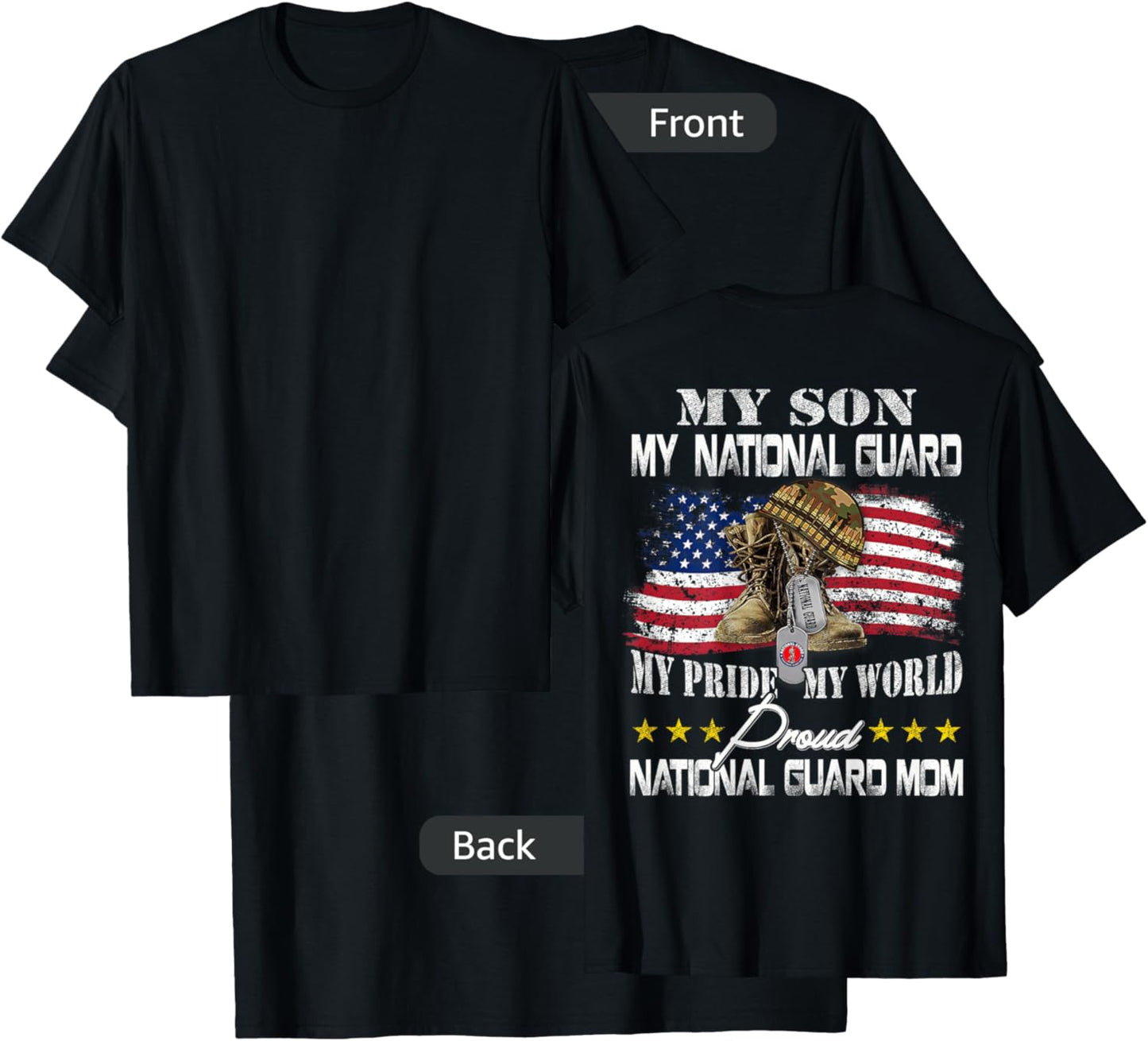 Proud National Guard Mom National Guard Graduation Mom T-Shirt - T-Shirt | Black