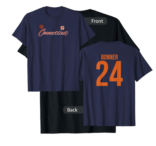 DeWanna Bonner 24 - Number on Back - Connecticut Basketball T-Shirt