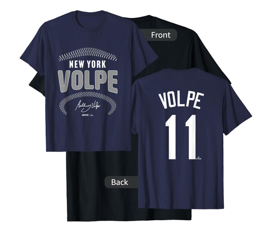 Anthony Volpe New York Baseball Name & Number (Front & Back) T-Shirt