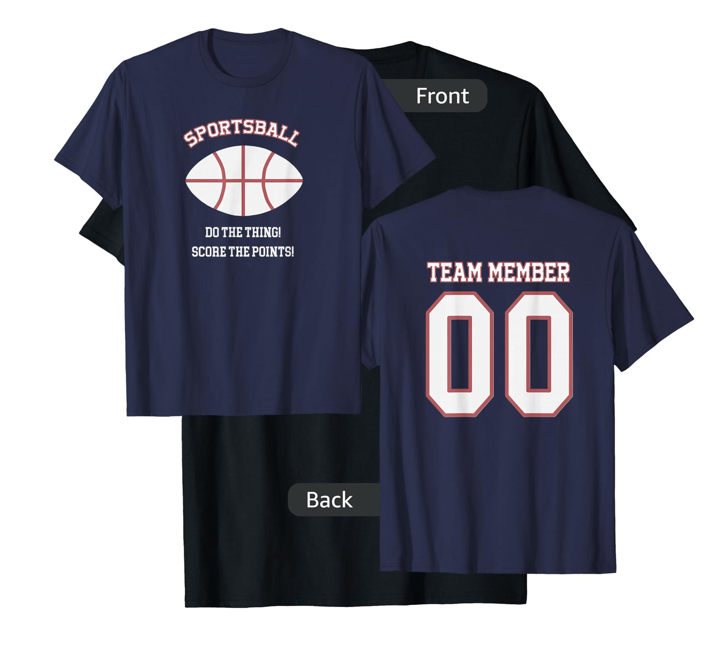 SPORTSBALL 2 Sided Jersey Style Baseball Football Basketball T-Shirt