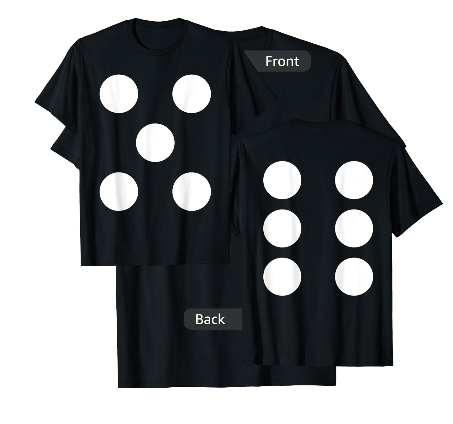 Dice Front 5 Back 6 Yo 11 2-Sided Halloween Costume Shirt