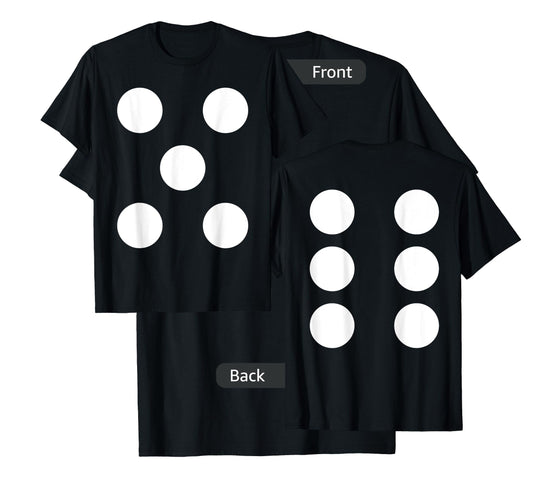 Dice Front 5 Back 6 Yo 11 2-Sided Halloween Costume Shirt