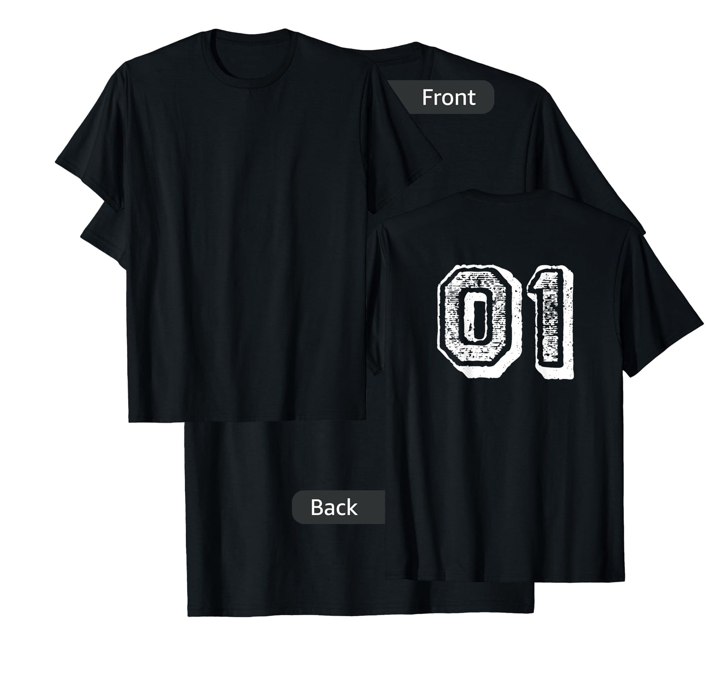 Number 01 Sports Jersey Player #01 1 Fan BACK PRINT Vintage T-Shirt