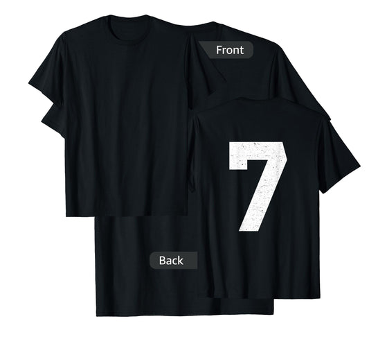 #7 Jersey Uniform Varsity Sports Number, 7th Birthday T-Shirt