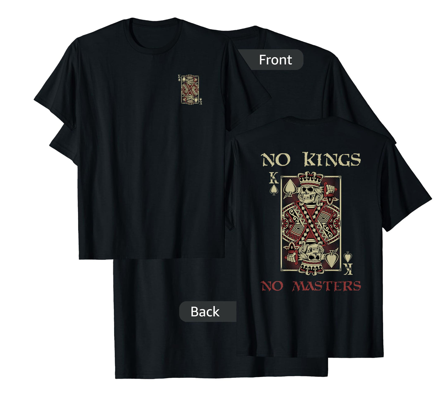 NO KINGS. NO MASTERS Defiant Autonomous Bold Free T-Shirt