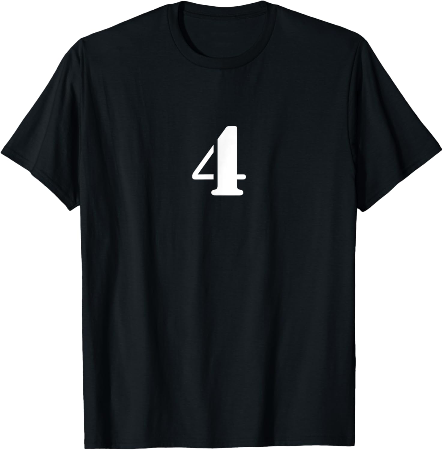 Four Number 4 Numbered T-Shirt - T-Shirt | Black