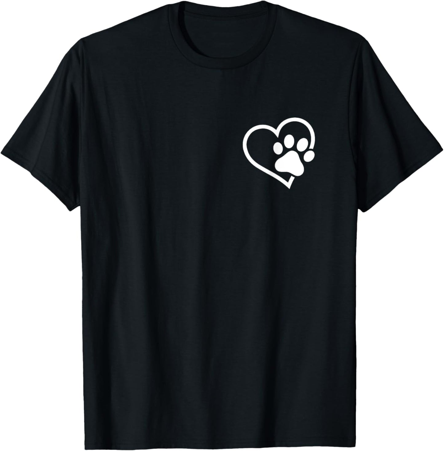Heart with Paw For Cat or Dog Lovers Women Girls Kids T-Shirt - T-Shirt | Black