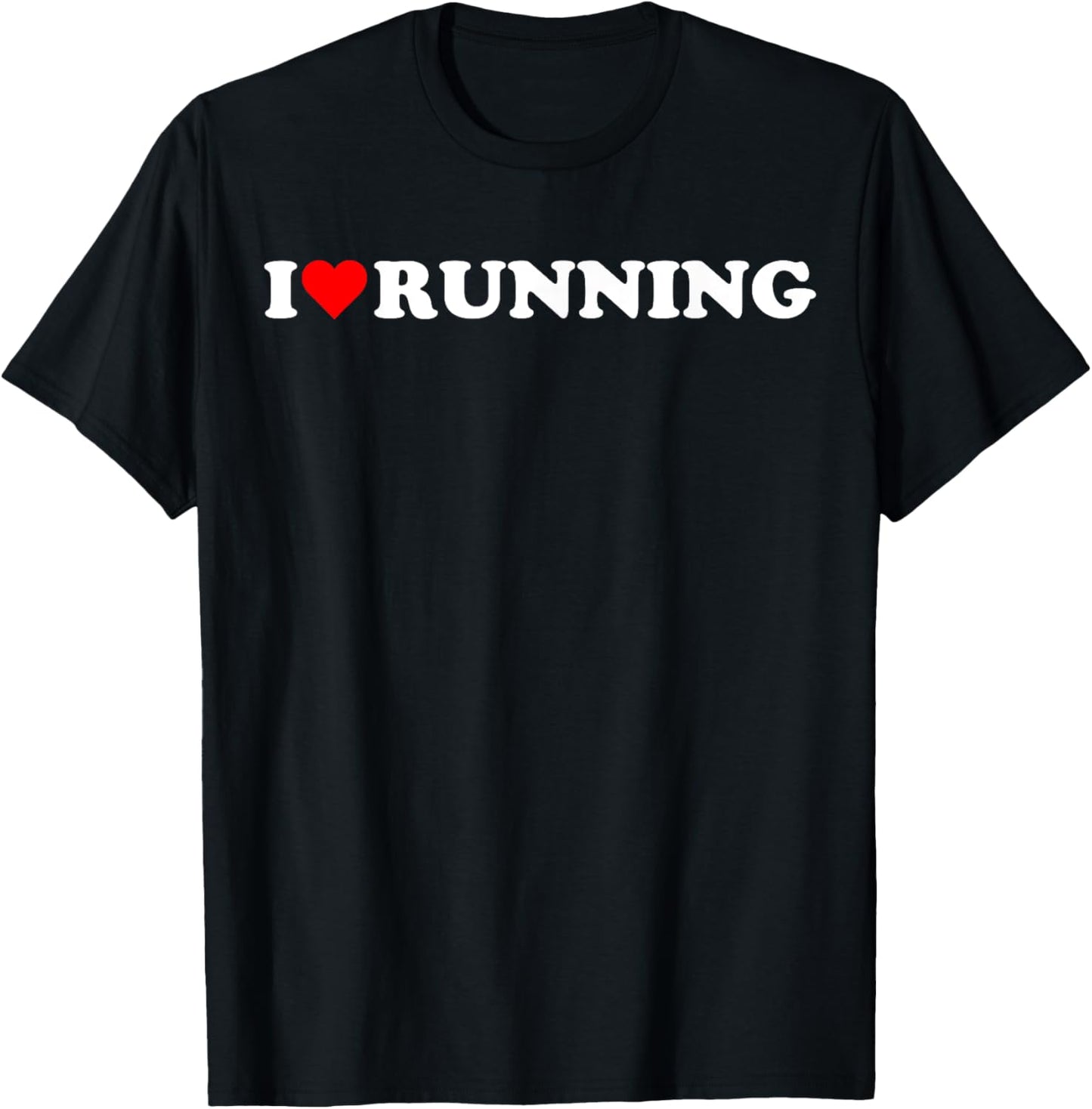 I heart Running I love Running Hobby Theme Lover T-Shirt - T-Shirt | Black