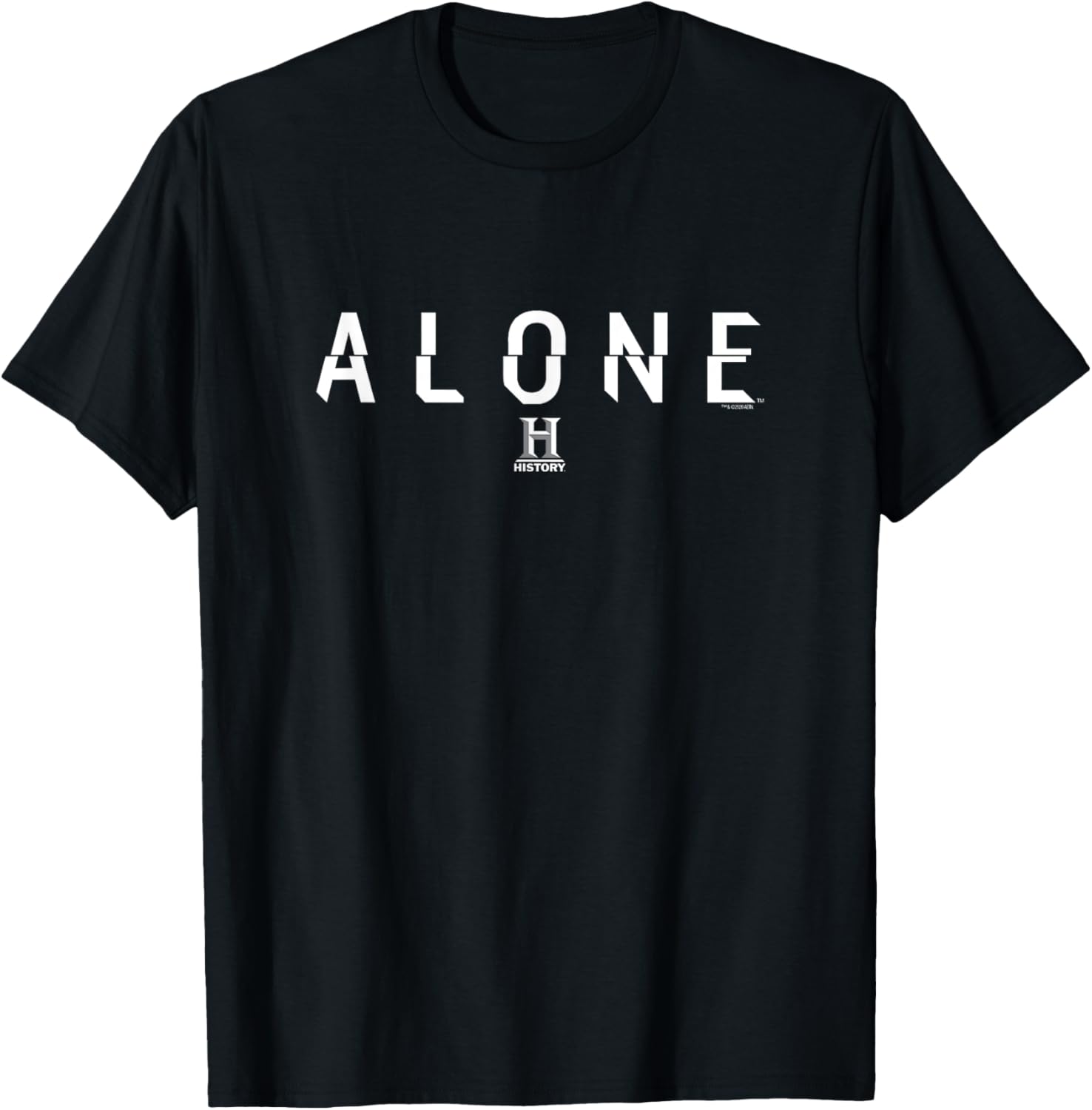 A&E Men's Classic Fit Black Short Sleeve Alone Logo T-Shirt - T-Shirt | Black