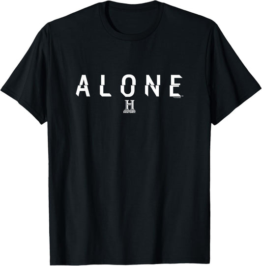 A&E Men's Classic Fit Black Short Sleeve Alone Logo T-Shirt - T-Shirt | Black