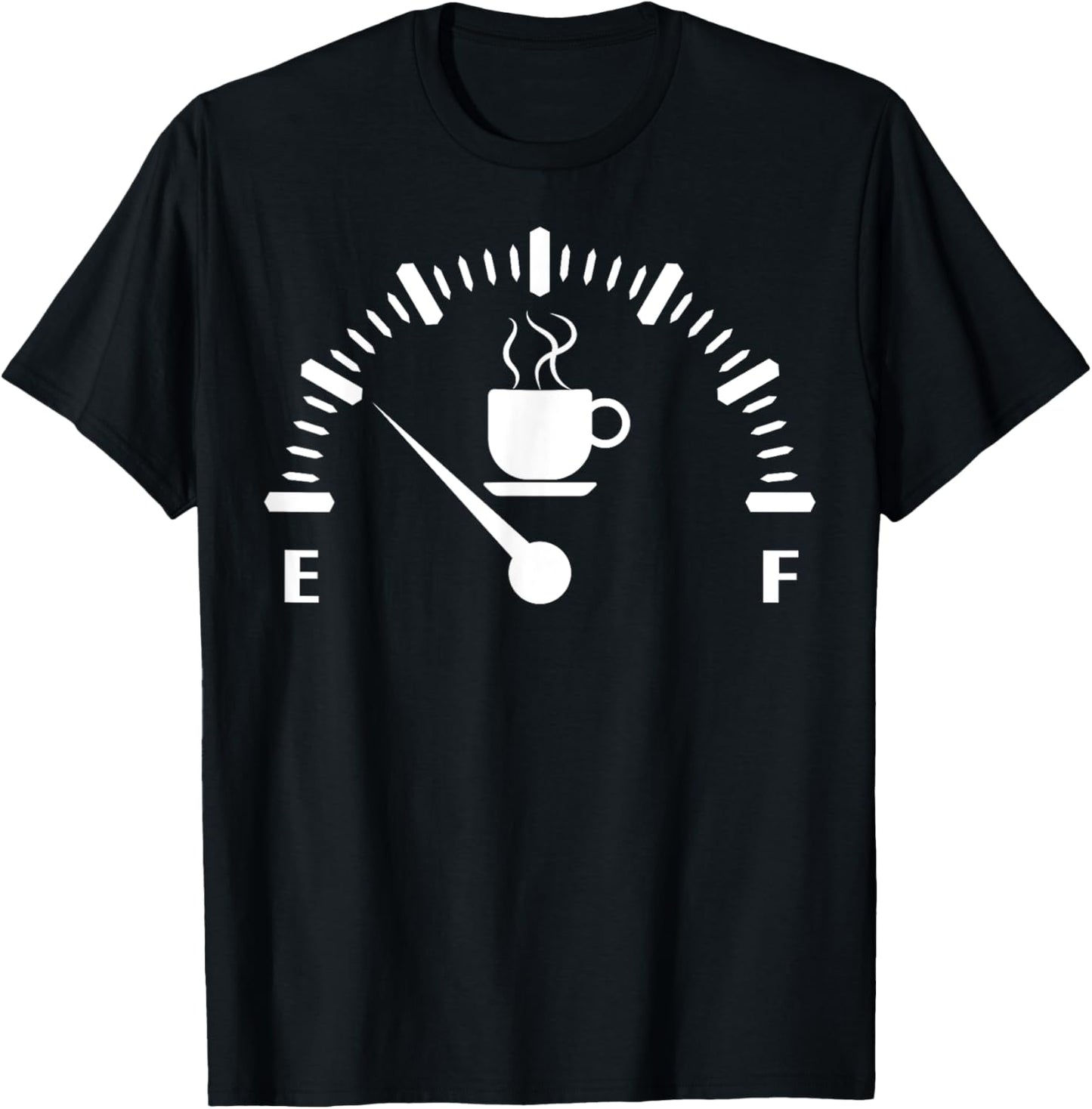 Funny Coffee Low, Coffee Empty, Low Coffee Gauge T-Shirt - T-Shirt | Black