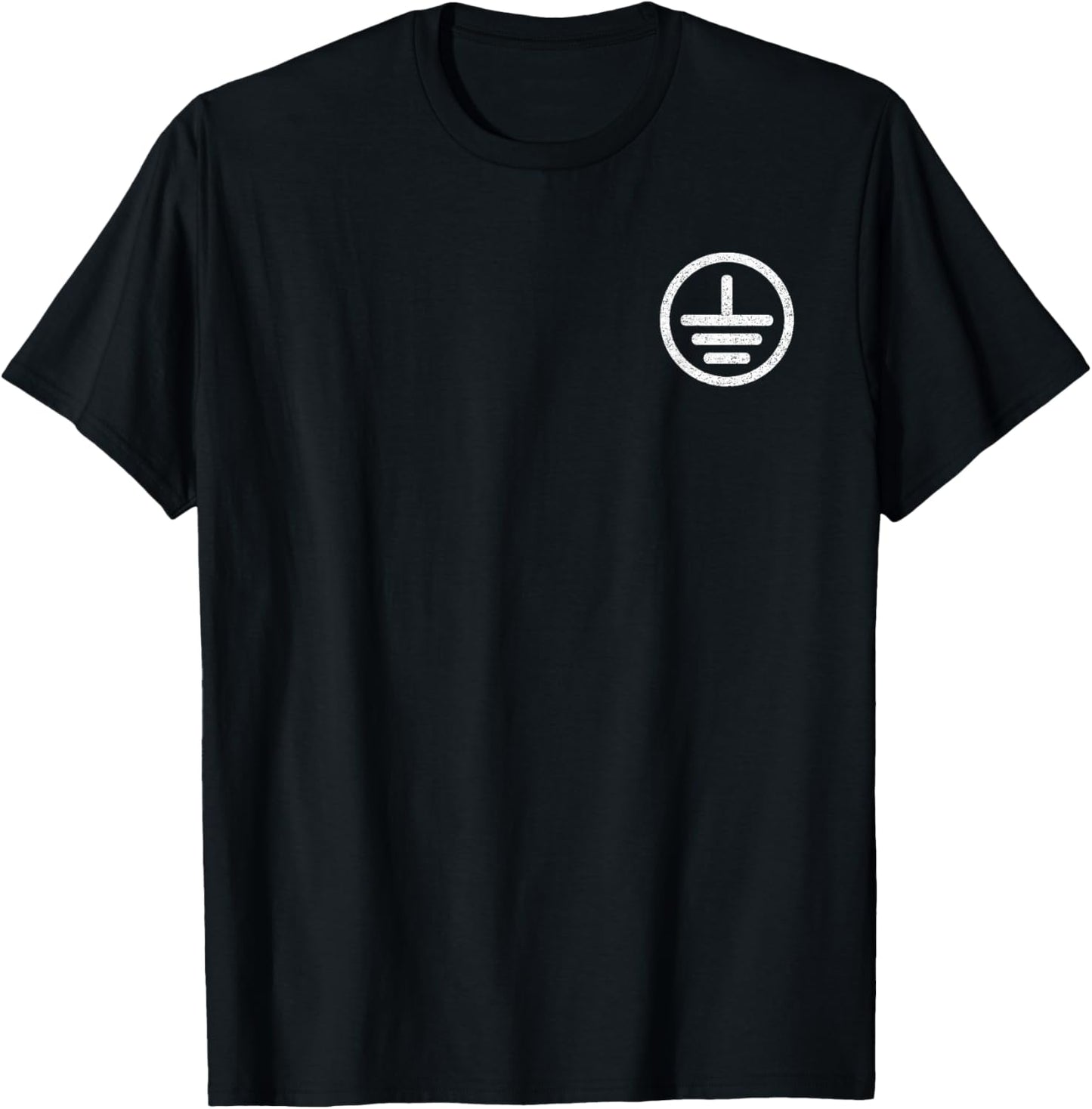 Electrical Ground Symbol Stay Grounded Electric Tech T-Shirt - T-Shirt | Black